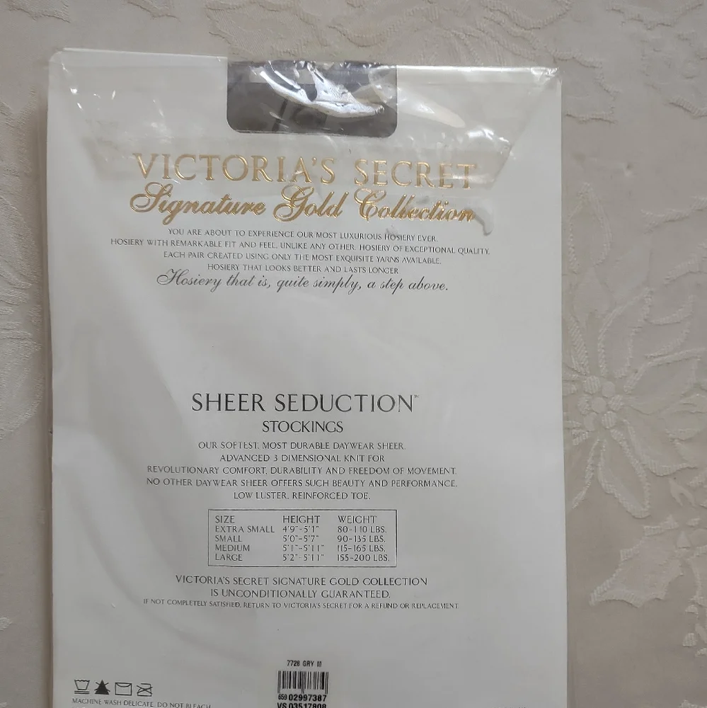 Victoria's Secret Signature Gold Collection Grey Medium Stockings